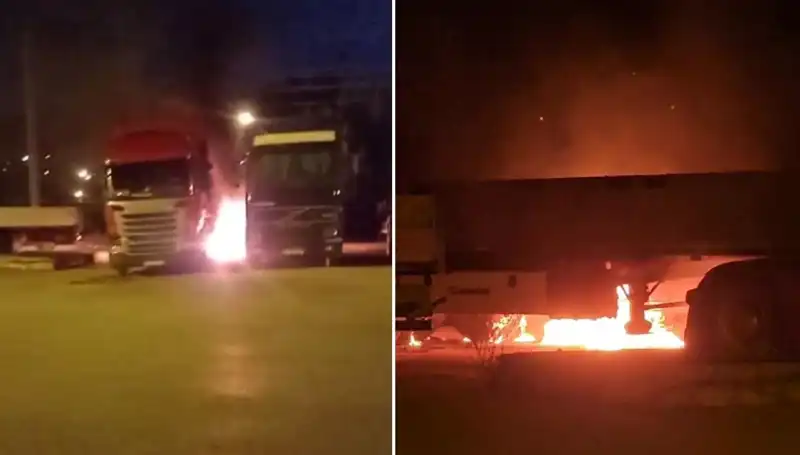 Park Halindeki Tırlara Yanıcı Maddeyle Saldırı: Olayın Ardındaki Gizem